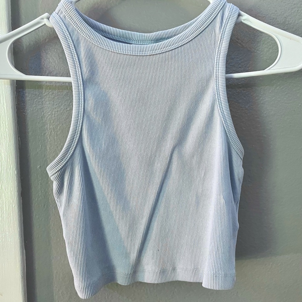 H&M | High next crop top - Light blue